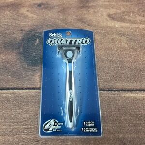 Schick Quattro Razor Mens OS Silver New 4 Blade System 2004 Vintage